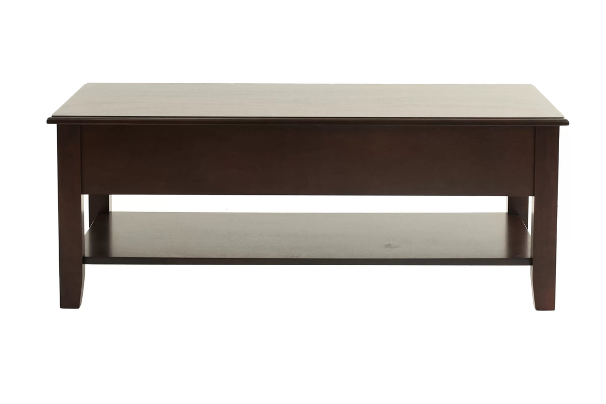Wooden Top Coffee Table with Drawers and Shelf - view 6