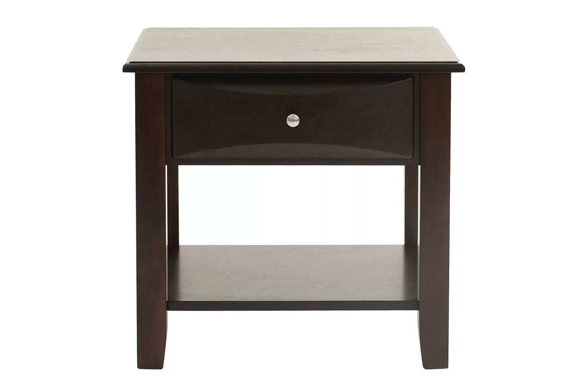 Wooden Top End Table with Drawer and Shelf - view 3