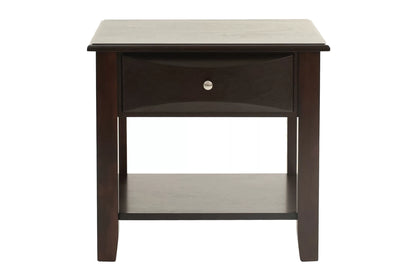 Wooden Top End Table with Drawer and Shelf - view 3