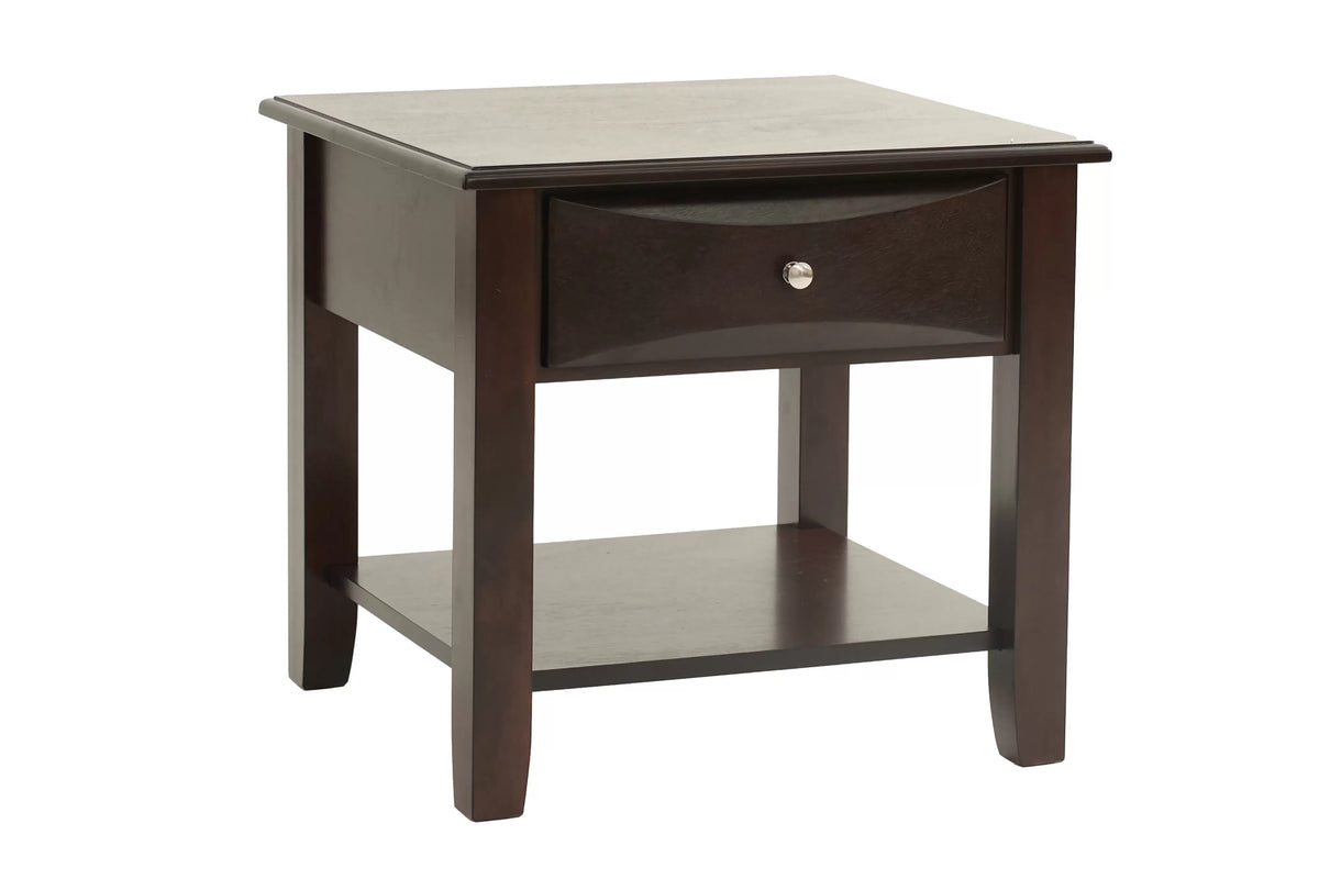 Wooden Top End Table with Drawer and Shelf - view 4