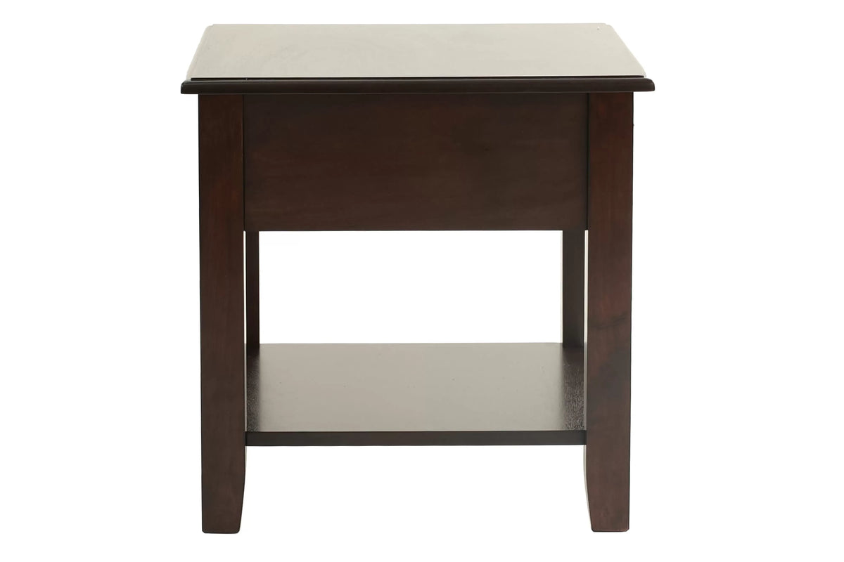 Wooden Top End Table with Drawer and Shelf - view 5
