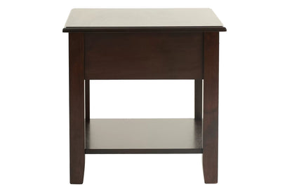 Wooden Top End Table with Drawer and Shelf - view 5