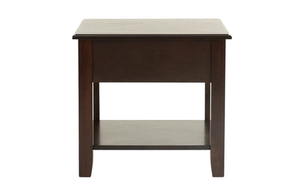 Wooden Top End Table with Drawer and Shelf - view 6
