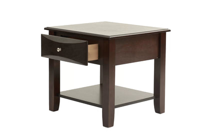 Wooden Top End Table with Drawer and Shelf - view 7