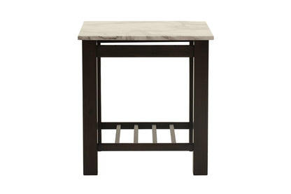 Faux Marble Top End Table with Slatted Sides - view 3