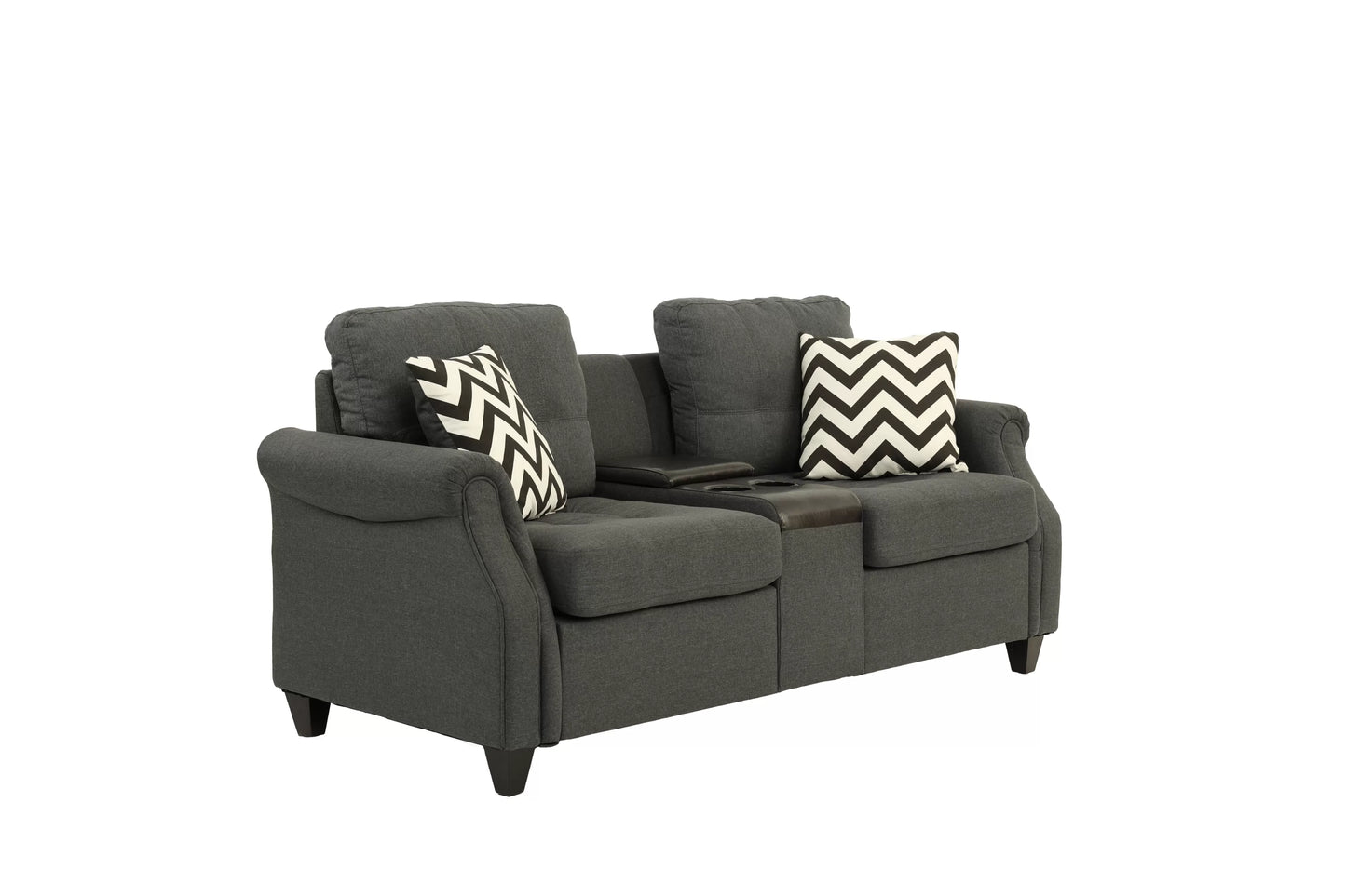 The Ridgeview Blue Gray Sofa Set with USB Console – 2 Piece