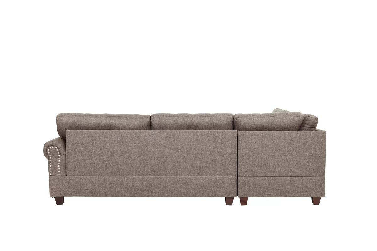 The Holloway Mocha Sectional with Storage Ottoman – 3 Piece