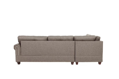 The Holloway Mocha Sectional with Storage Ottoman – 3 Piece