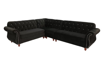 The Hackett Black Sectional – 4 Piece