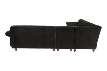 The Hackett Black Sectional – 4 Piece