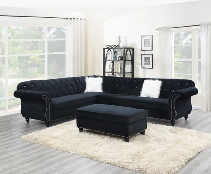 The Hackett Black Sectional – 4 Piece