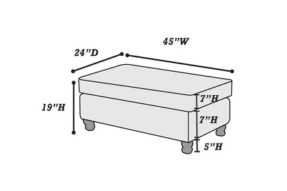 The Indigo Velvet XL Cocktail Ottoman - view 5