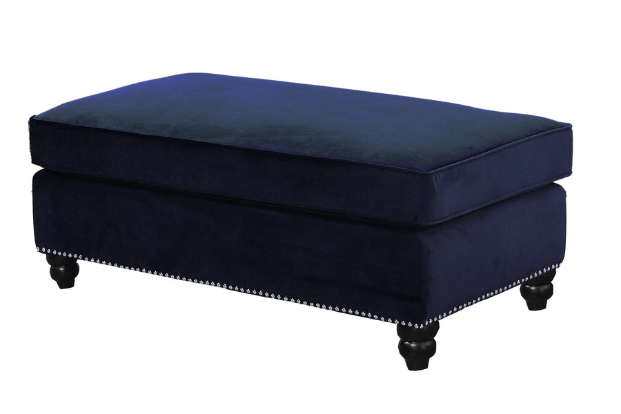 The Indigo Velvet XL Cocktail Ottoman