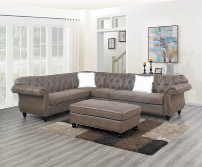 The Hackett Dark Coffee Sectional – 4 Piece