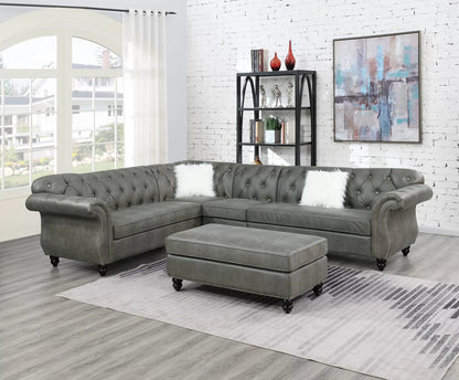 The Hackett Steel Gray Sectional – 4 Piece