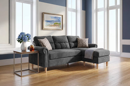 The Abernathy Slate Reversible Sectional – 2 Piece