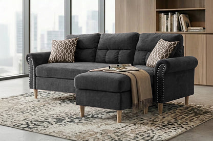 The Abernathy Slate Reversible Sectional – 2 Piece