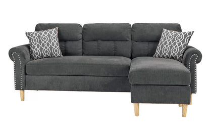 The Abernathy Slate Reversible Sectional – 2 Piece