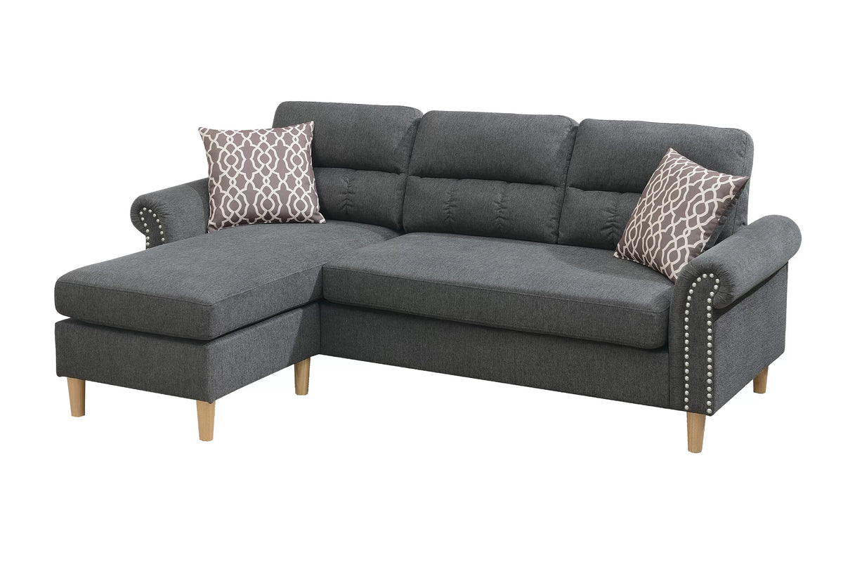 The Abernathy Slate Reversible Sectional – 2 Piece
