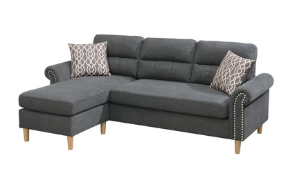 The Abernathy Slate Reversible Sectional – 2 Piece