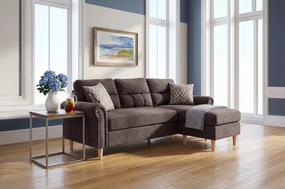The Abernathy Tan Reversible Sectional – 2 Piece
