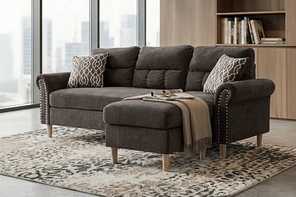 The Abernathy Tan Reversible Sectional – 2 Piece