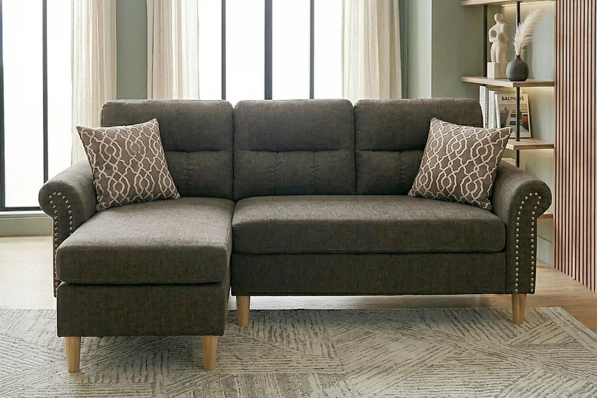 The Abernathy Tan Reversible Sectional – 2 Piece