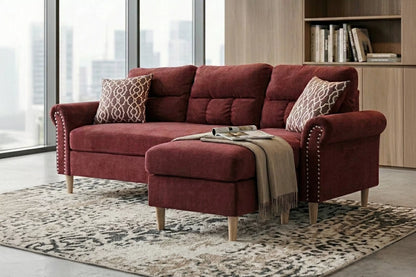 The Abernathy Paprika Red Reversible Sectional – 2 Piece