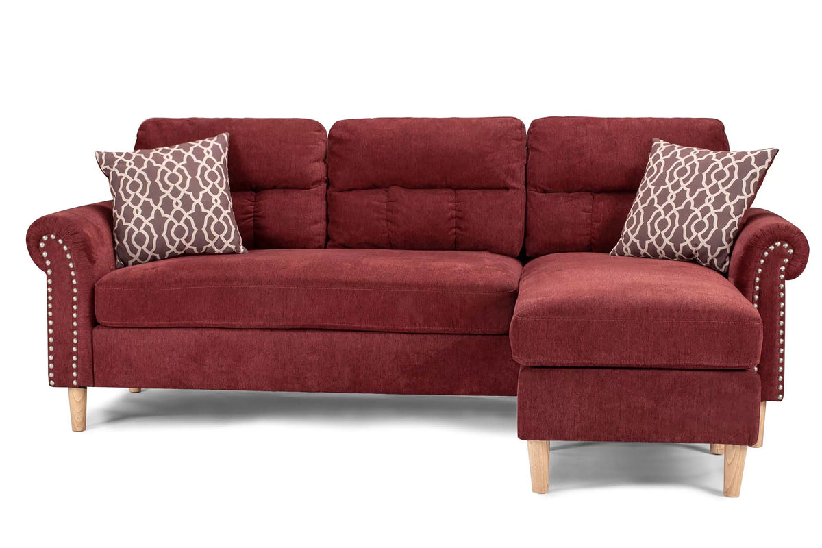 The Abernathy Paprika Red Reversible Sectional – 2 Piece