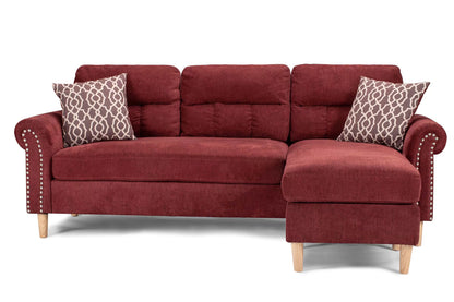 The Abernathy Paprika Red Reversible Sectional – 2 Piece