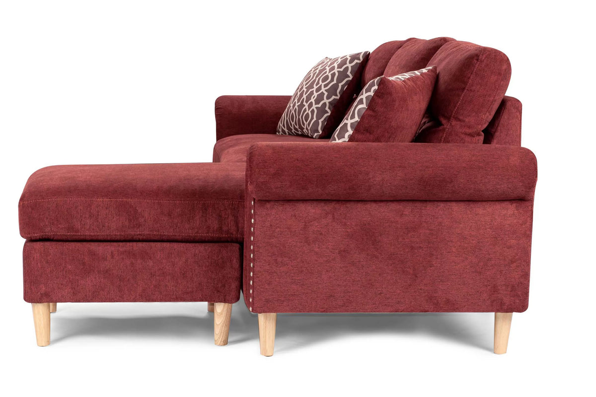The Abernathy Paprika Red Reversible Sectional – 2 Piece