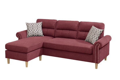 The Abernathy Paprika Red Reversible Sectional – 2 Piece