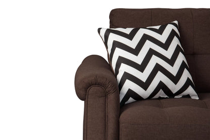 The Redford Dark Coffee Linen-Look Reversible Sectional – 2 Piece