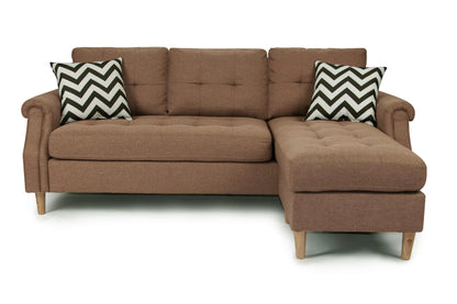 The Redford Light Coffee Linen-Look Reversible Sectional – 2 Piece
