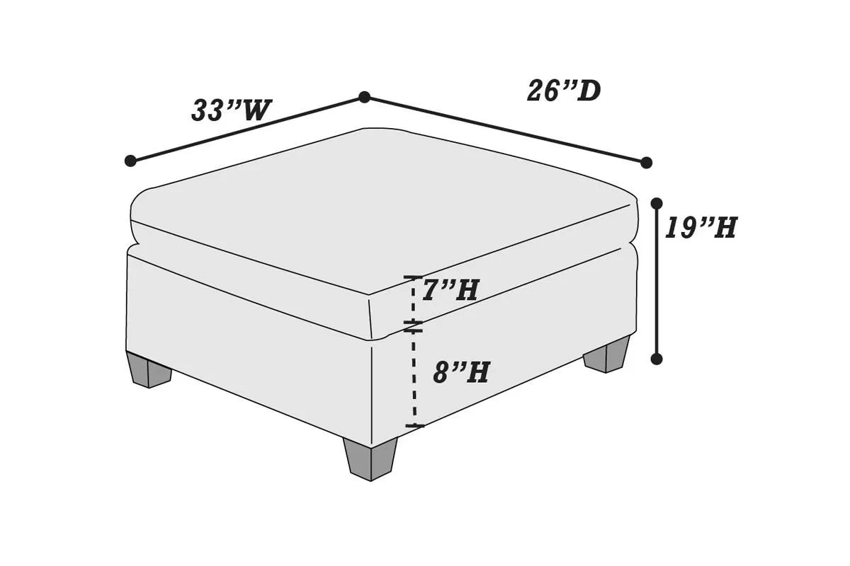 The Linen Gray Cocktail Ottoman - view 3