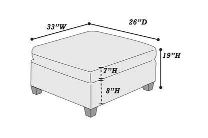 The Linen Gray Cocktail Ottoman - view 3