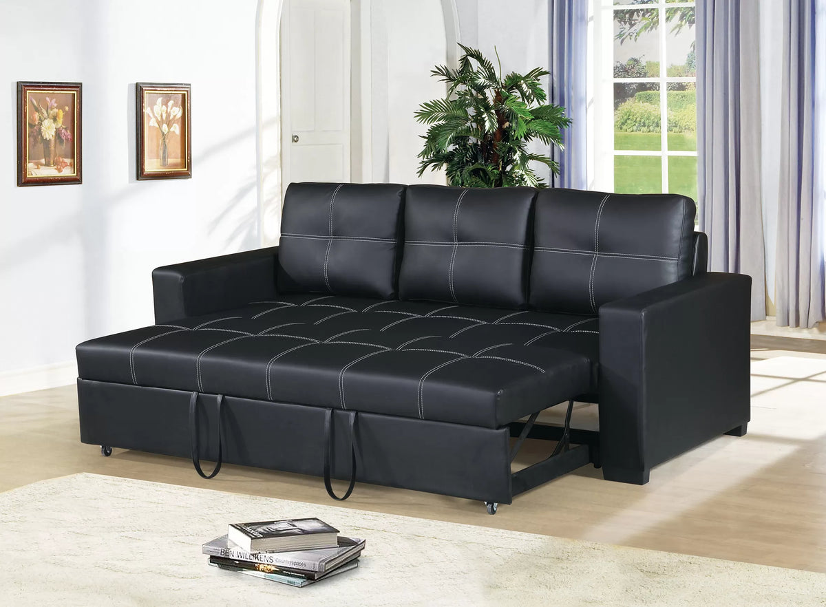 The Hollis Black Convertible Sofa - view 2
