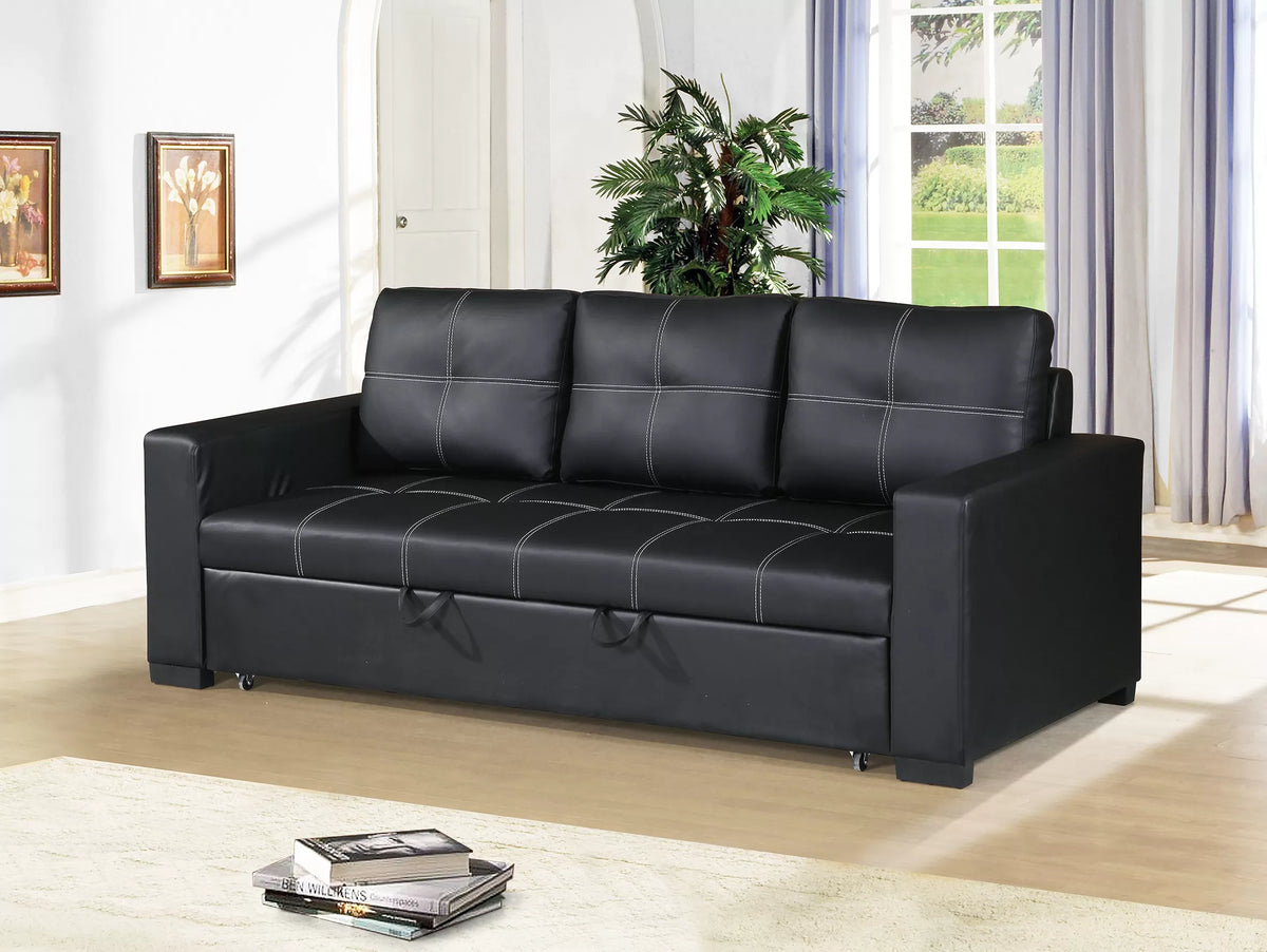 The Hollis Black Convertible Sofa