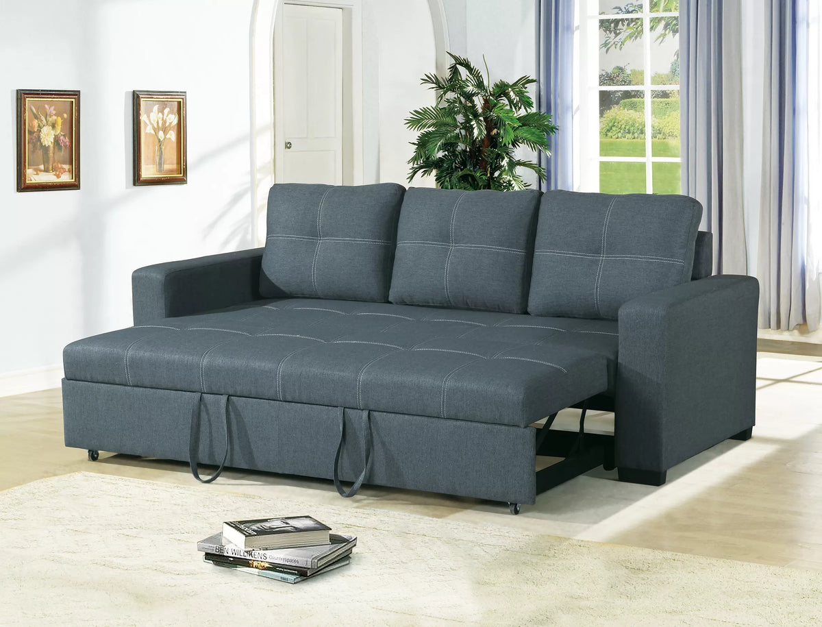 The Hollis Blue Gray Convertible Sofa - view 2