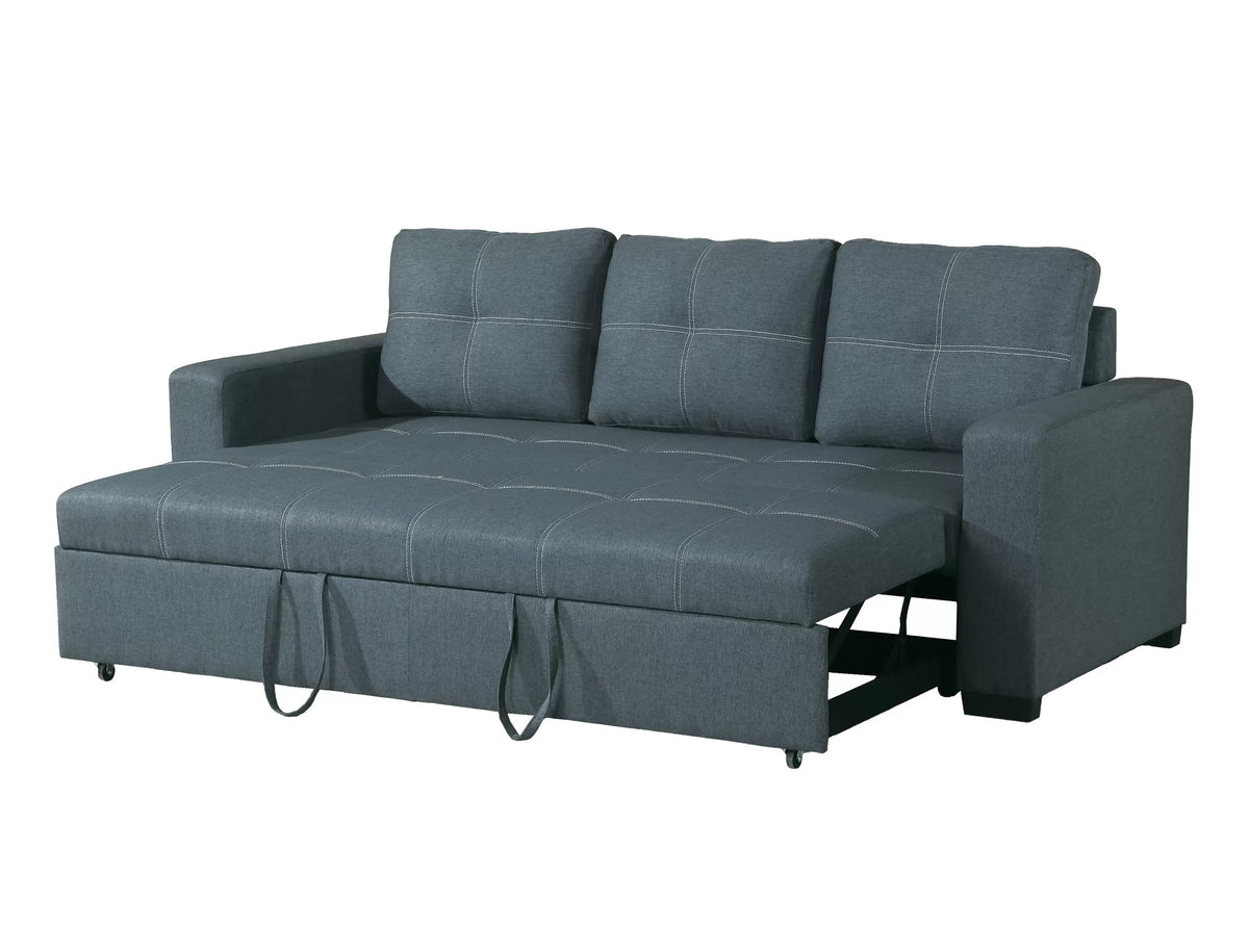The Hollis Blue Gray Convertible Sofa - view 4