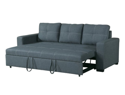 The Hollis Blue Gray Convertible Sofa - view 4