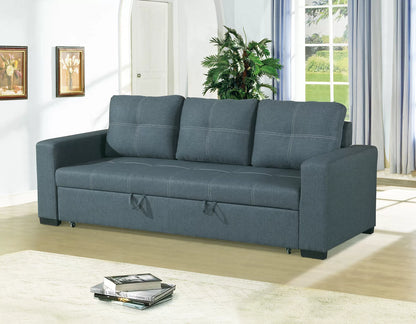 The Hollis Blue Gray Convertible Sofa
