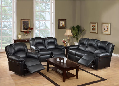 The Grady Black Bonded Leather Manual Motion Living Room Set – 3 Piece - view 10