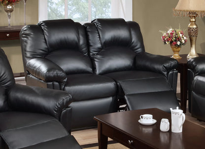 The Grady Black Bonded Leather Manual Motion Living Room Set – 3 Piece - view 9