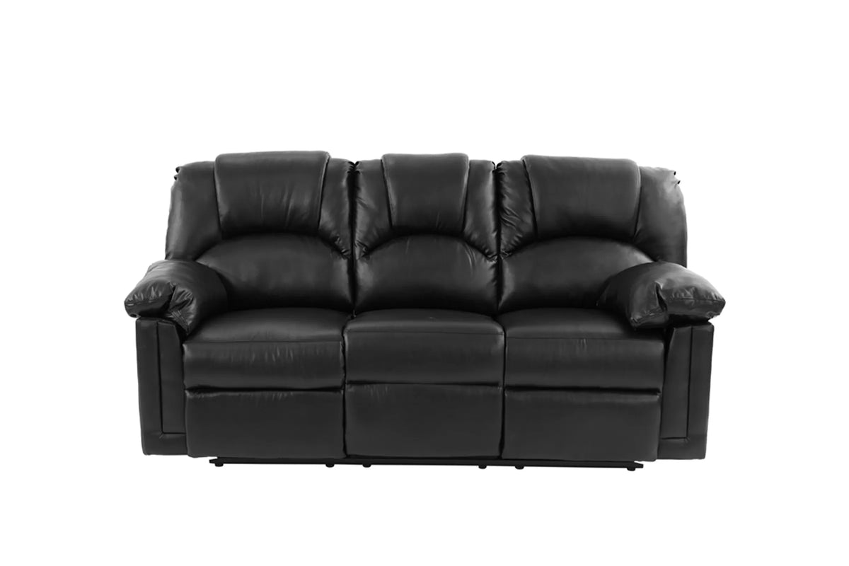 The Grady Black Bonded Leather Manual Recliner Sofa - view 3