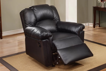 The Grady Black Bonded Leather Manual Motion Living Room Set – 3 Piece - view 5