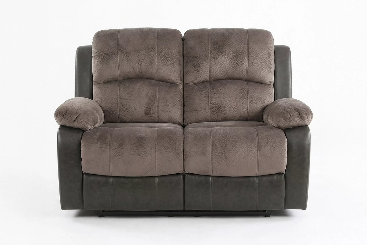 The Sutton Chocolate Padded Suede Manual Recliner Loveseat - view 5