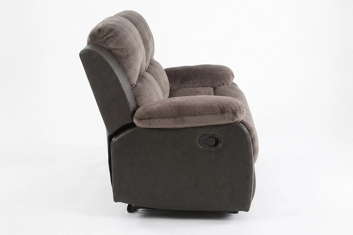 The Sutton Chocolate Padded Suede Manual Motion Living Room Set – 3 Piece - view 19