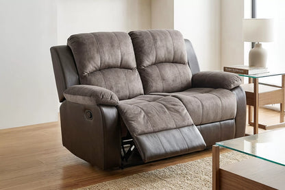 The Sutton Chocolate Padded Suede Manual Recliner Loveseat - view 10