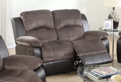 The Sutton Chocolate Padded Suede Manual Motion Living Room Set – 3 Piece - view 13